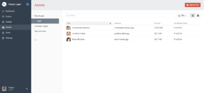 Screenshot of Craft asset management interface
