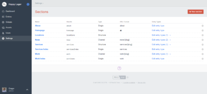 Screenshot of Craft Section editing interface