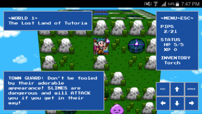 Screenshot of PipQuest on a mobile device