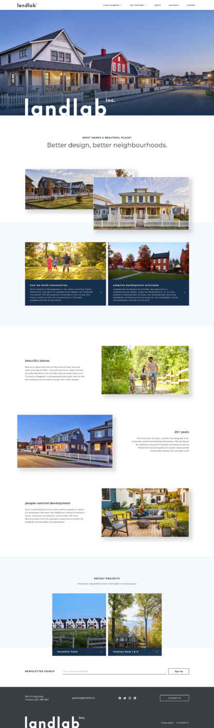 Screenshot of Landlab homepage